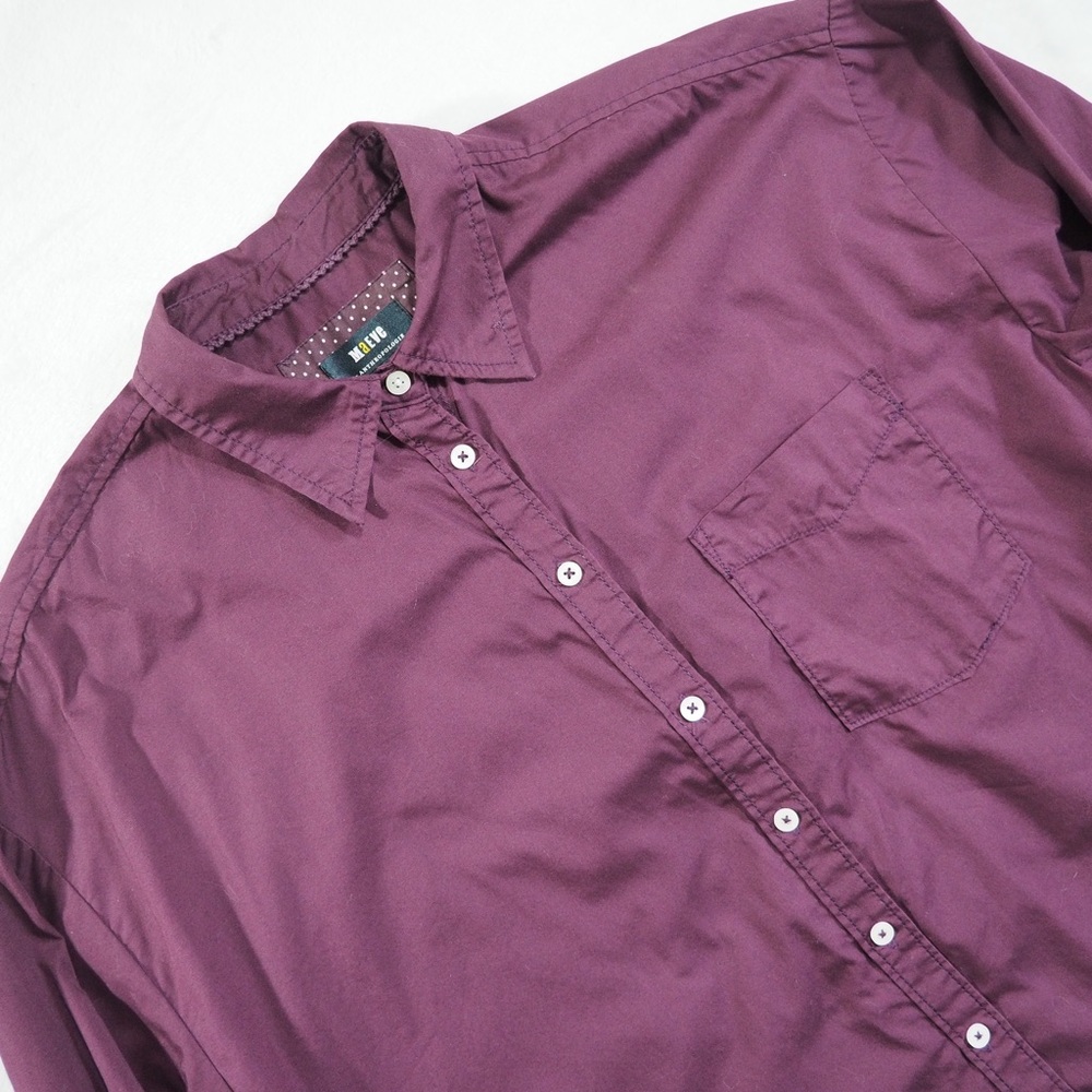 Women Maeve by Anthropologie Sz M Plum Button-Down Shirt 100% Cotton